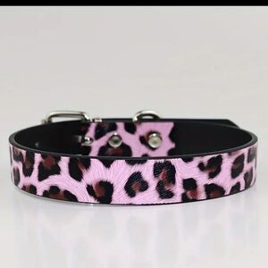 Leopard Print Pink Dog Collar